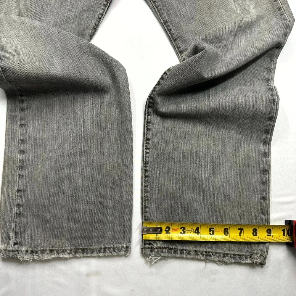 Vintage Y2K Levi's 501 Original Fit Jeans Mens 34x32 Gray Distressed‎ Button Fly